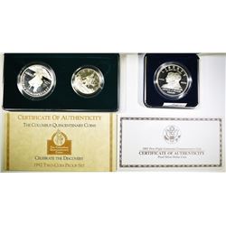 1992 2-COIN COLUMBUS COMMEM & 2003 FIRST FLIGHT