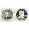 Image 2 : (2) PROOF SILVER DOLLAR COMMEMS: