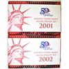 Image 1 : 2001 & 2002 U.S. SILVER PROOF SETS ORIG BOXES/COA