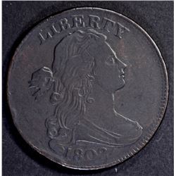 1802 DRAPED BUST LARGE CENT, VF/XF rim bump