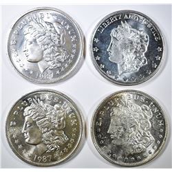4-ONE OUNCE SILVER MORGAN DOLLAR REPLICAS