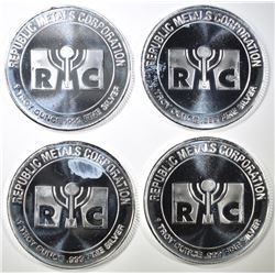 4-OPM ONE OUNCE .999 SILVER ROUNDS