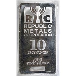 TEN OUNCE REPUBLIC METALS 10-OUNCE SILVER BAR