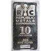 Image 1 : TEN OUNCE REPUBLIC METALS 10-OUNCE SILVER BAR