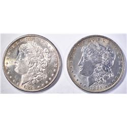 1878-S FLASHY & 1885 CH BU MORGAN DOLLARS