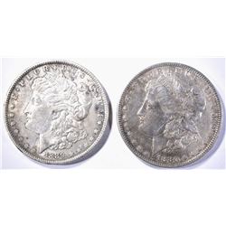 1880 & 89 AU MORGAN DOLLARS