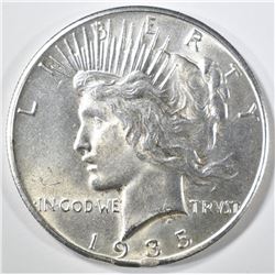 1935 PEACE DOLLAR, CH BU rim bump