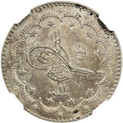 TURKEY: Abdul Hamid II, 1876-1909, AR 5 kurush, Kostantiniye, AH1293 year 11. NGC MS62