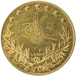 TURKEY: Mehmet V, 1909-1918, AV 100 kurush, Edirne, AH1327 year 2. BU