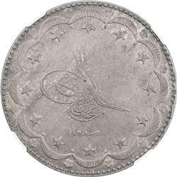 TURKEY: Mehmet VI, 1918-1924, AR 20 kurush, Kostantiniye, AH1336 year 1. NGC AU50
