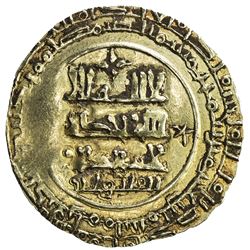 GHAZNAVID: Farrukhzad, 1053-1059, AV dinar (2.94g), Ghazna, blundered date. VF-EF