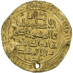ILKHAN: Hulagu, 1256-1265, AV dinar (6.45g), Baghdad, AH6xx. VF