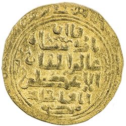 ILKHAN: Abaqa, 1265-1282, AV dinar (6.28g), Hamadan, DM. VF