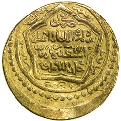 ILKHAN: Abu Sa'id, 1316-1335, AV dinar (8.64g), Shiraz, AH722. VF