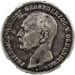 OLDENBURG: Friedrich August, 1900-1918, AR 5 mark, 1901-A. NGC F15