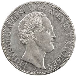 SAXONY: August II, 1836-1854, AR thaler (22.15g), Dresden, 1834-G. AU