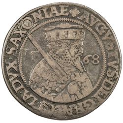 SAXE-ALBERTINE LINE: August, 1553-1586, AR 1/4 thaler, Dresden, 1568. F-VF