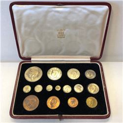 GREAT BRITAIN: George VI, 1936-1952, 15-coin proof set, 1937