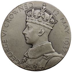GREAT BRITAIN: George VI, 1937-1952, AR medal (83.30g), 1937. AU