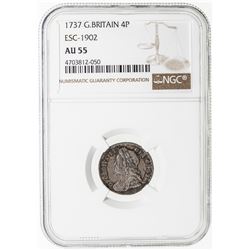GREAT BRITAIN: George II, 1727-1760, 4-coin set, 1737