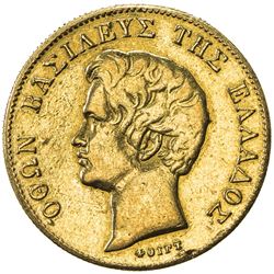 GREECE: Otto, 1832-1862, AV 20 drachmai, 1833. F