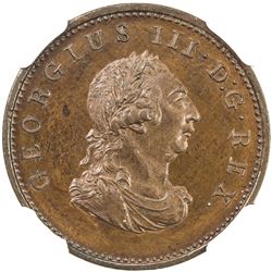 IRELAND: George III, 1760-1805, AE farthing, 1805. NGC PF64