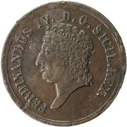 NAPLES & SICILY: Ferdinando IV, in the Two Sicilies, 1816-1825, AE 8 tornesi, 1816. EF
