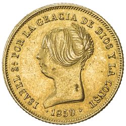 SPAIN: Isabel II, 1833-1868, AV 100 reales, Madrid, 1850-M