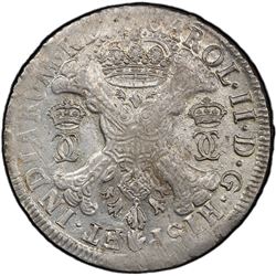 SPANISH NETHERLANDS: Charles II, 1665-1700, AR patagon, Brabant, 1695. PCGS MS61