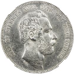 SWEDEN: Karl XV, 1859-1872, AR 4 riksdaler riksmynt, 1871. NGC MS63