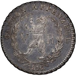 APPENZELL: AR 4 franken, 1816. PCGS AU58