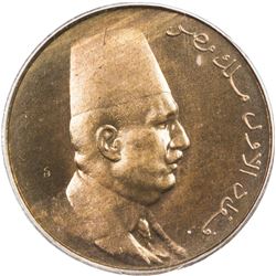 EGYPT: Fuad I, as King, 1922-1936, AE 1/2 millieme, AH1342/1924-H. PCGS SP