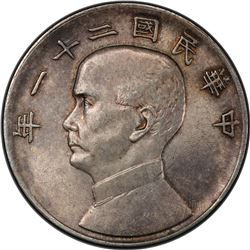 CHINA: Republic, AR dollar, year 21 (1932). PCGS MS62