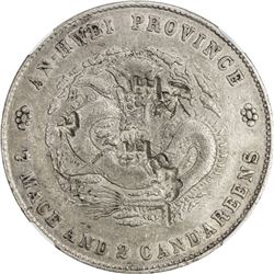 ANHWEI: Kuang Hsu, 1875-1908, AR dollar, year 24 (1898). NGC VF