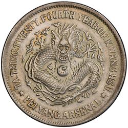 CHIHLI: Kuang Hsu, 1875-1908, AR dollar, Peiyang Arsenal mint, Tientsin, year 24 (1898). PCGS UNC