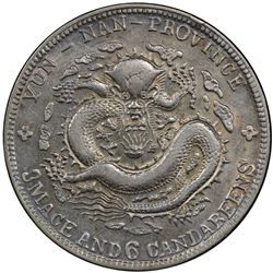 YUNNAN: Kuang Hsu, 1875-1908, AR 50 cents, ND (1908). PCGS AU