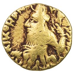 KUSHAN: Kanishka I, ca. 127-152, AV 1/4 dinar (1.96g). F