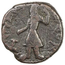 KUSHAN: Kanishka I, ca. 127-151, AE tetradrachm (15.80g). VF