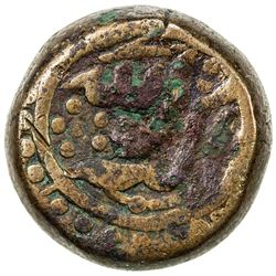 MUGHAL: Akbar I, 1556-1605, AE dam (19.73g), Tatta, IE38. VF