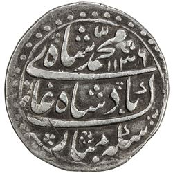 MUGHAL: Muhammad Shah, 1719-1748, AR nazarana rupee (11.39g), Peshawar, AH1136 year 6. VF