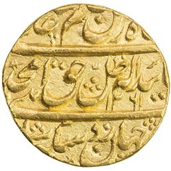 AWADH: Amjad Ali Shah, 1842-1847, AV ashrafi (11.72g), Lucknow, AH1261 year 4. EF