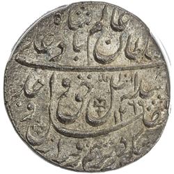 AWADH: Wajid Ali Shah, 1847-1858, AR rupee, Lucknow, AH1269 year 6. PCGS MS63