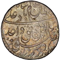 AWADH: Wajid Ali Shah, 1847-1858, AR rupee, Lucknow, AH1269 year 6. PCGS MS63