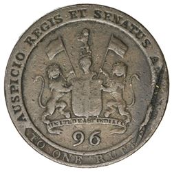 MADRAS PRESIDENCY: George III, 1760-1820, AE 1/96 rupee, 1797. F-VF