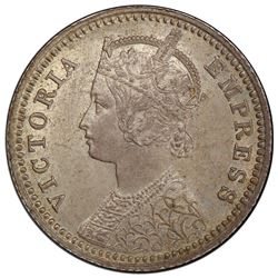 BRITISH INDIA: Victoria, Empress, 1876-1901, AR 1/4 rupee, 1886-C. PCGS MS64