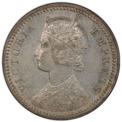 BRITISH INDIA: Victoria, Empress, 1876-1901, AR 1/4 rupee, 1896-C. PCGS AU55