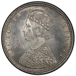 BRITISH INDIA: Victoria, Empress, 1876-1901, AR 1/2 rupee, 1881(b). PCGS MS63