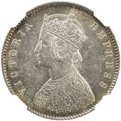 BRITISH INDIA: Victoria, Empress, 1876-1901, AR 1/2 rupee, 1894-C. NGC MS62