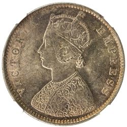 BRITISH INDIA: Victoria, Empress, 1876-1901, AR 1/2 rupee, 1899-B. NGC MS62