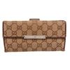 Image 1 : Gucci Brown GG Canvas Leather Long Wallet